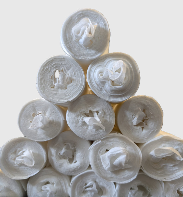 Roll of biodegradable viscose wipes used in Seasoning Wipes for Cast Iron