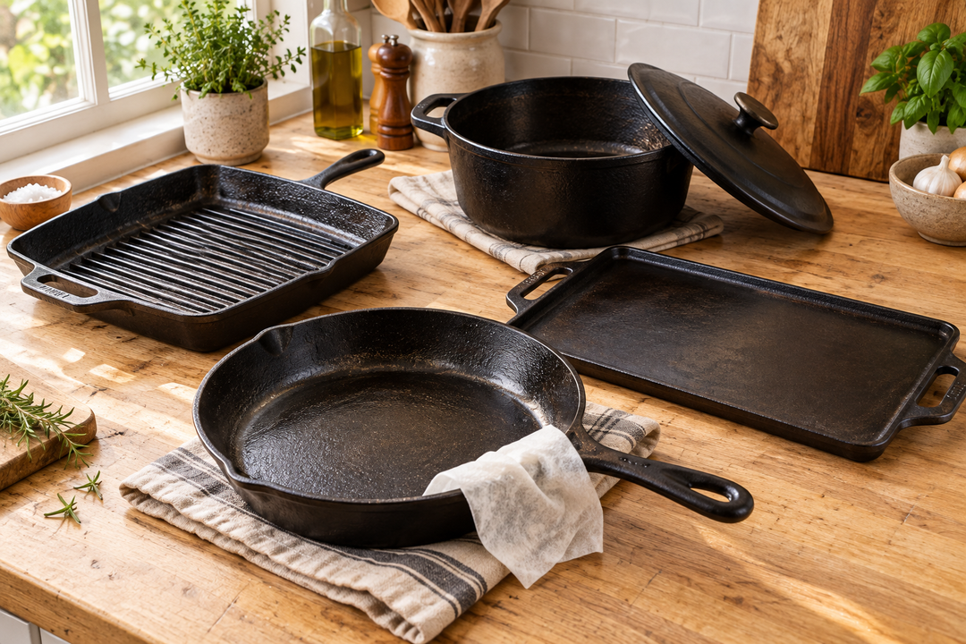 Cast Iron Seasoning Wipes for Skillets, Carbon Steel &amp; Griddles