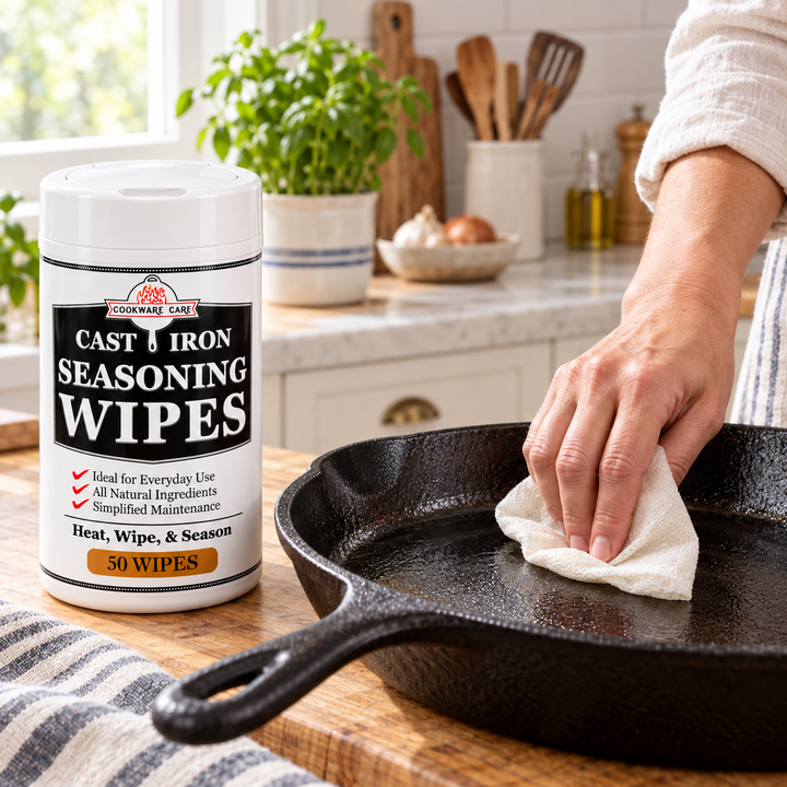 Cast Iron Seasoning Wipes for Skillets, Carbon Steel &amp; Griddles
