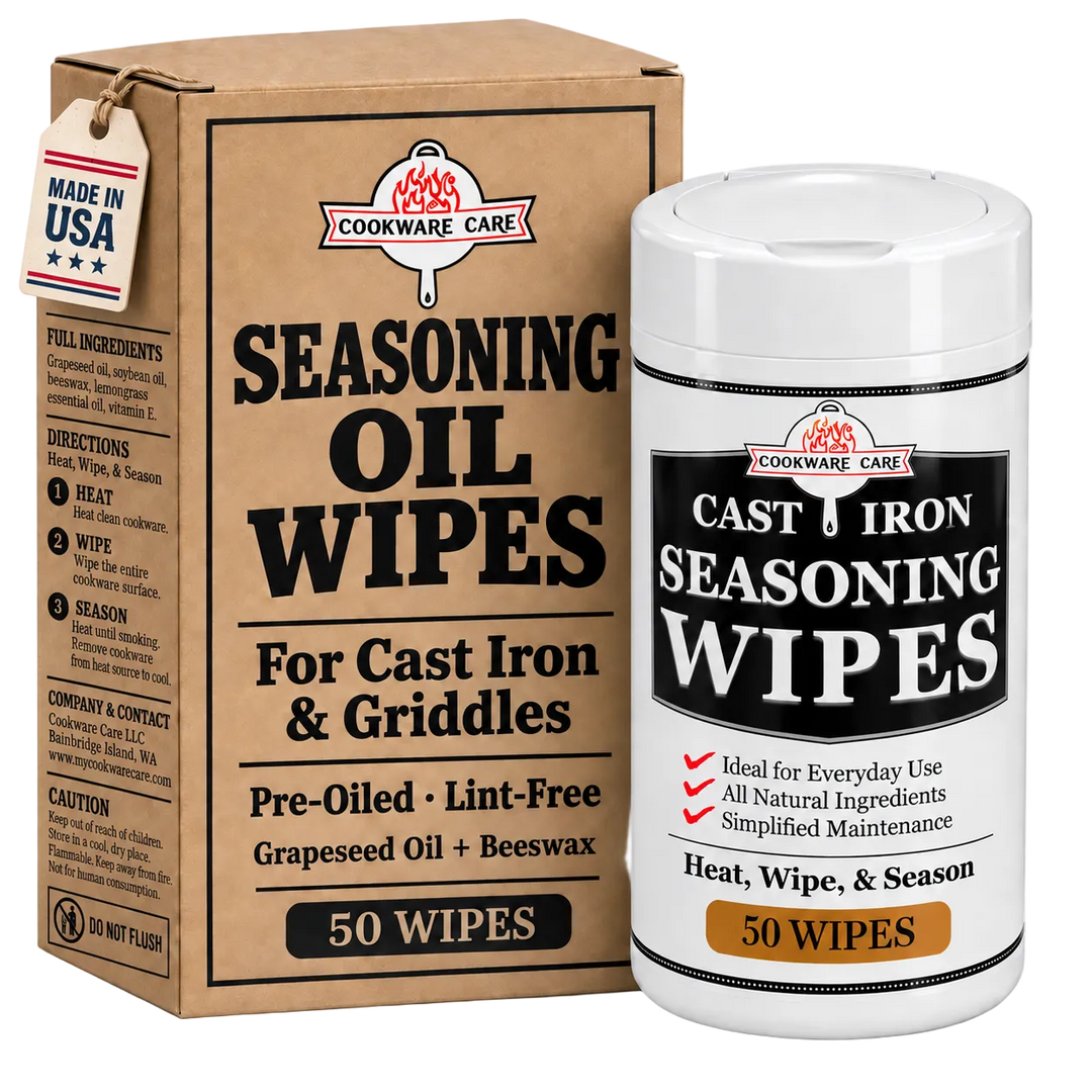 Cast Iron Seasoning Wipes for Skillets, Carbon Steel &amp; Griddles