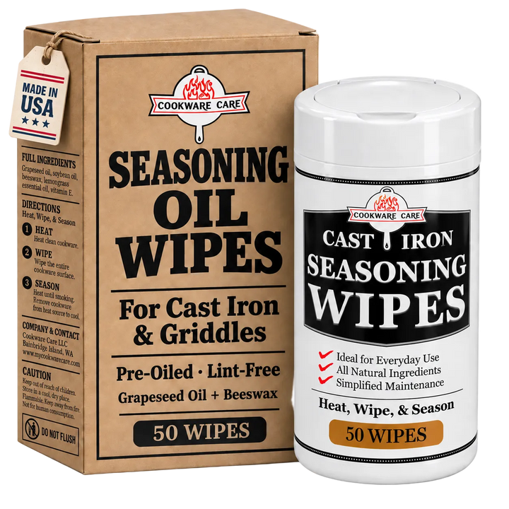 Cast Iron Seasoning Wipes for Skillets, Carbon Steel &amp; Griddles