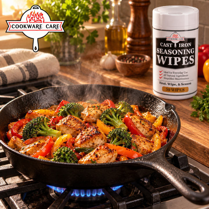 Cast Iron Seasoning Wipes for Skillets, Carbon Steel &amp; Griddles