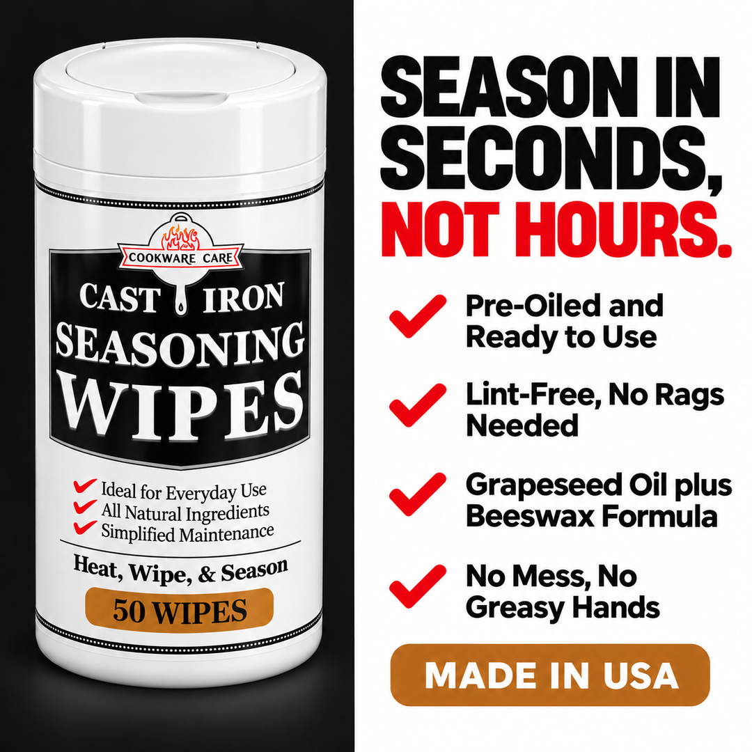 Cast Iron Seasoning Wipes for Skillets, Carbon Steel &amp; Griddles